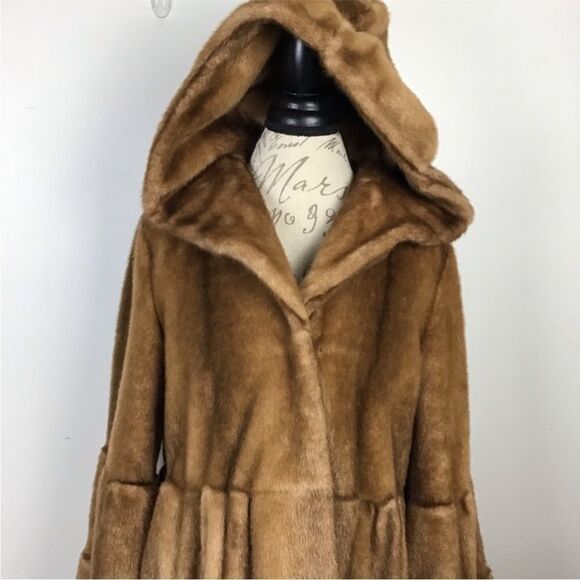 Jones New York Tiered Faux Fur Swing Coat z - Picture 4 of 12